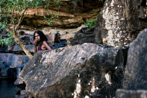 Ngarinyin woman Hayley Smith at Adcock Gorge, 5km off the Gibb River Road on Wilinggin Country