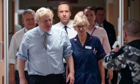 Boris Johnson visiting a hospital in Worksop during the general election campaign