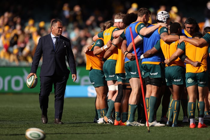 Wallabies head coach Dave Rennie looks on before The Rugby Championship match between the Australian Wallabies and the South African Springboks at Adelaide Oval.