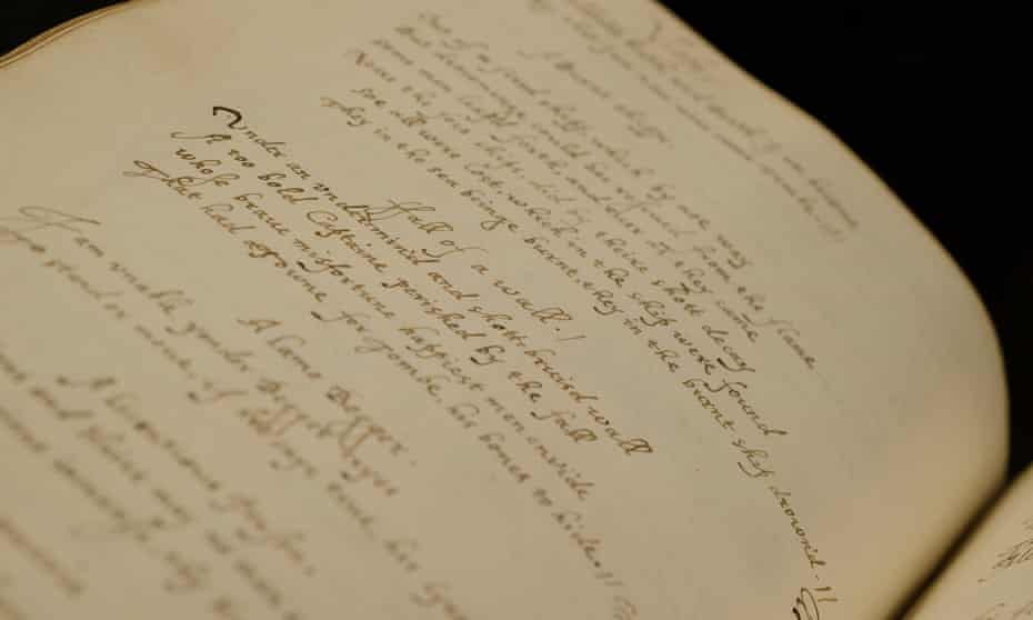 A page from the manuscript of John Donne’s works acquired by the British Library.