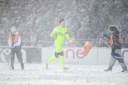 Snowy scenes at the Canadian Premier League final