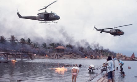 The set of Apocalypse Now in 1976 showing helicopters lent by the Philippines’ strongman president, Ferdinand Marcos.