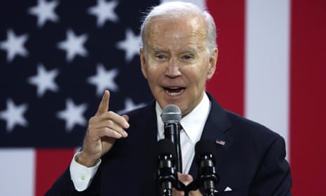 Joe Biden delivers remarks on the US economy in Springfield, Virginia last month.