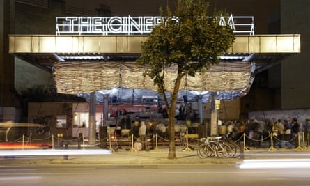 Assemble’s first project, the Cineroleum, a temporary cinema inside a defunct petrol station