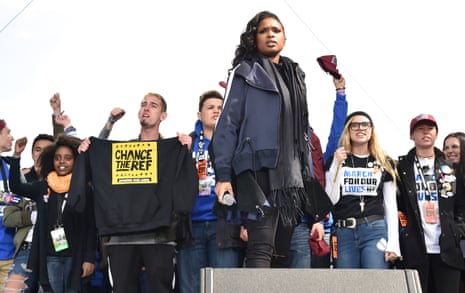 Jennifer Hudson performs onstage with students at March For Our Lives on March 24, 2018 in Washington, DC