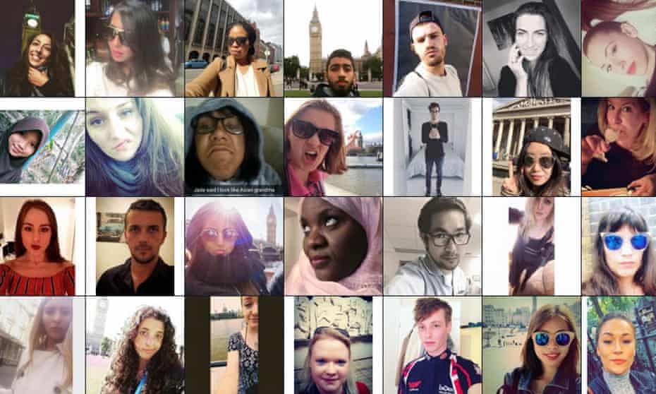 Some of the selfies used in the Big Bang Data project