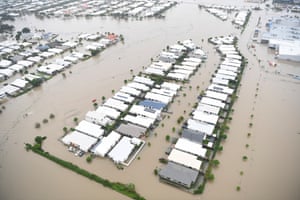 A general view of the flooded Townsville suburb of Idalia