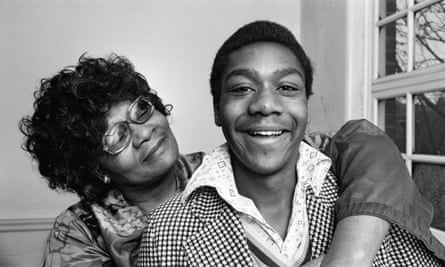 Lenny Henry, aged 16, with his mother.