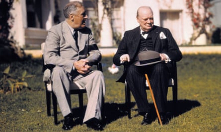 Franklin D Roosevelt and Winston Churchill at the Casablanca conference in 1943.