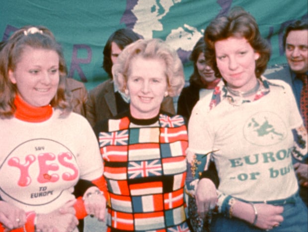 Margaret Thatcher campaigning for the single market in 1975