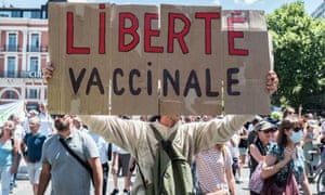 An anti-vaccine protest in Toulouse, France on Saturday.