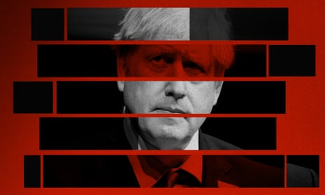 An image of Boris Johnson with a red background