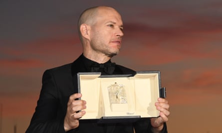 Nadav Lapid pictured at last year’s Cannes film festival, receiving the jury prize for his film Ahed’s Knee.