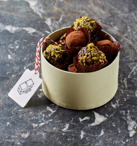 Chocolate salty balls: Helen Goh’s dried lime truffles with honey – and salt.