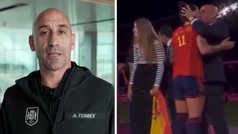 'Tarnished the celebration': Luis Rubiales apologises after kissing Jenni Hermoso – video