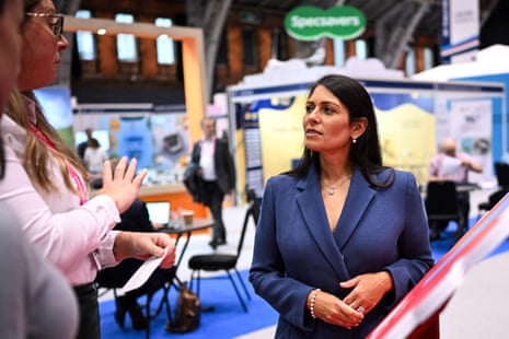 Priti Patel at the conference today.
