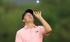 Jordan Spieth, pictured at last week’s WGC Match Play in Austin, carded a 77 in Houston to miss the cut ahead of the Masters.