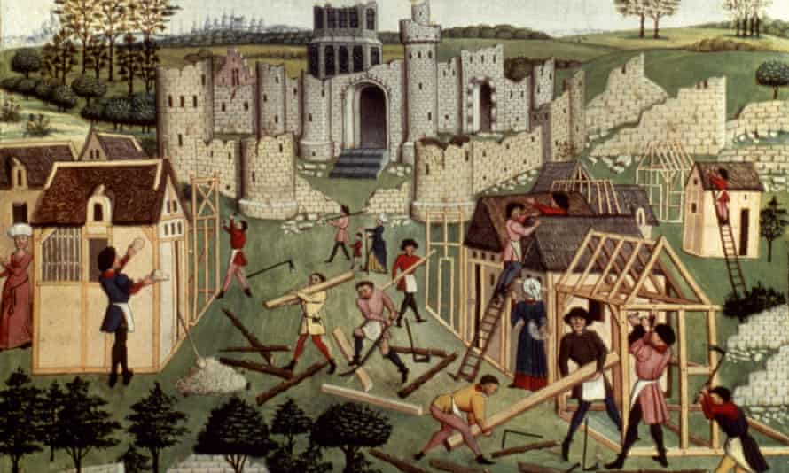 Building houses in a medieval town: an illumination from a 15th century French manuscript. Derek Keene has studied the metropolis in different eras and countries.