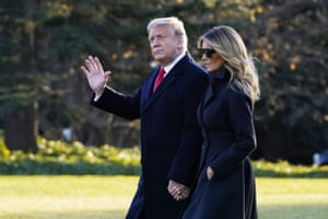 Donald and Melania Trump will be walking at the White House in December.