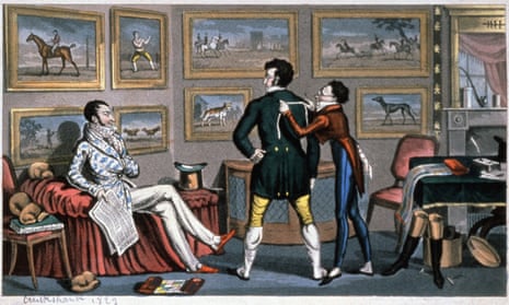 English dandies at the tailor’s shop. Engraving by George Cruikshank, 1823.