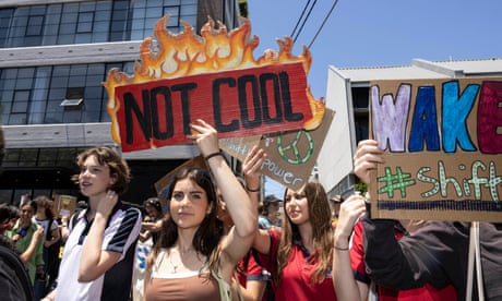 School Strike 4 Climate protesters who marched their way to federal environment minister Tanya Plibersek’s office in Surry Hills, Sydney