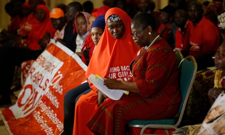Members of the #BringBackOurGirls campaign during a visit to the presidential villa in Abuja, Nigeria, in January 2016.
