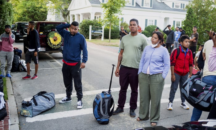 Migrants in Martha’s Vineyard, Massachusetts, last week.
