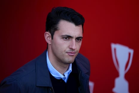 Arturo Ruiz, while head coach of Real Sociedad, looks on during a Spanish Women League match.