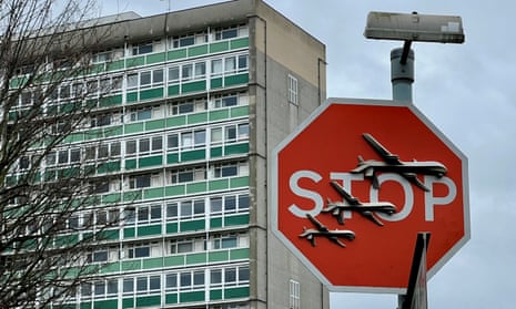 The Banksy artwork showing drones on a stop sign that was stolen in Peckham, south-east London.