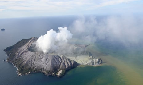 A volcanic eruption at White Island