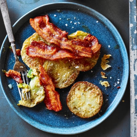 Fried green tomatoes by Jessica Harris. The Observer’s 20 best tomato recipes supplement. Food Stylist: Kim Morphew Prop stylist: Tamzin Ferdinando