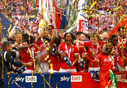 Nottingham Forest celebrate playoff final glory at Wembley in 2022