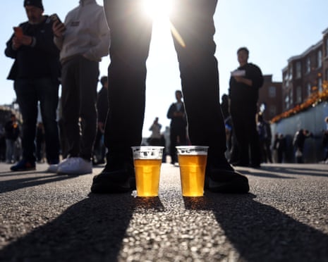 Pints of beer in the low morning light, earlier.