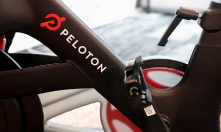 A Peloton exercise bike.