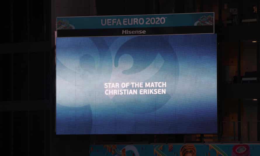 The absent Christian Eriksen is named “star of the match”