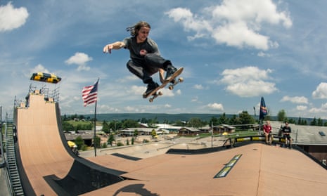 Scott O'Rourke skateboarding at Camp Woodward, Pennsylvania, US