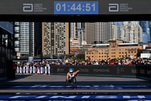 Susannah Scaroni crosses the finish line