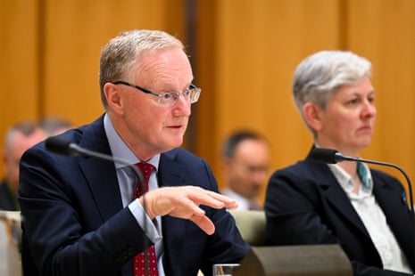 Reserve Bank governor Philip Lowe speaks during an economics committee hearing at Parliament House in Canberra
