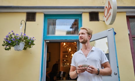 OA Coffee owner Taniel Vaaderpass at his shop/cafe in Tallinn’s old town