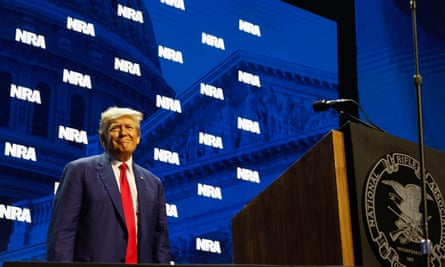 Trump at the NRA’s annual meeting in Indianapolis in April.