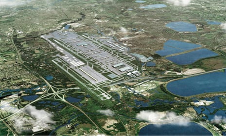An artist’s impression showing how Heathrow Airport could look with a third runway. 