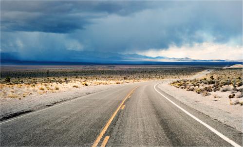 Extra Terrestrial Highway, Nevada The road in Nevada, was invitational, and eerily quiet. I was on Highway 375, the so called Extra-Terrestrial Freeway. From nowhere, a UFO materialised overhead with a thunderous clap. Except it wasn’t a UFO. It was an F18 Super-hornet on a routine sortie from the nearby Nellis airbase. I continued on, into the belly of the beast