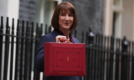 Woman with red budget briefcase