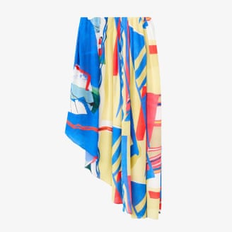 Mango's abstract print asymmetrical skirt