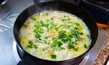 A chatamari in a frying pan