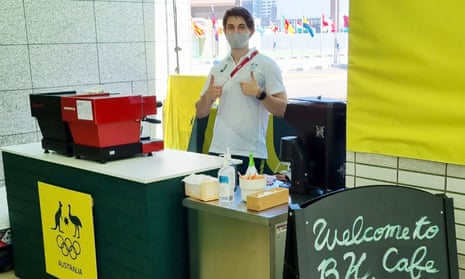 Elliot Johnson, a barista from Melbourne, makes around 600 coffees for Australia’s Olympic athletes in Tokyo each day.
