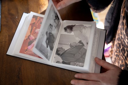 Lucy Davenport looks through her wedding album