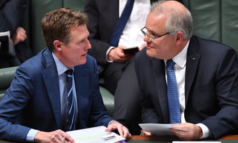 Christian Porter and Scott Morrison on the government front bench