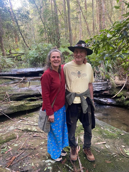 Liza Shaw and Rohan Wightman bushwalking in the Blue Mountains, NSW, last year.