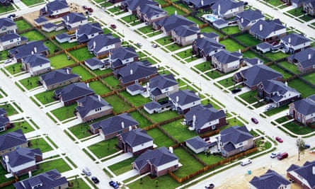 An aerial view of Houston’s urban sprawl in Texas.